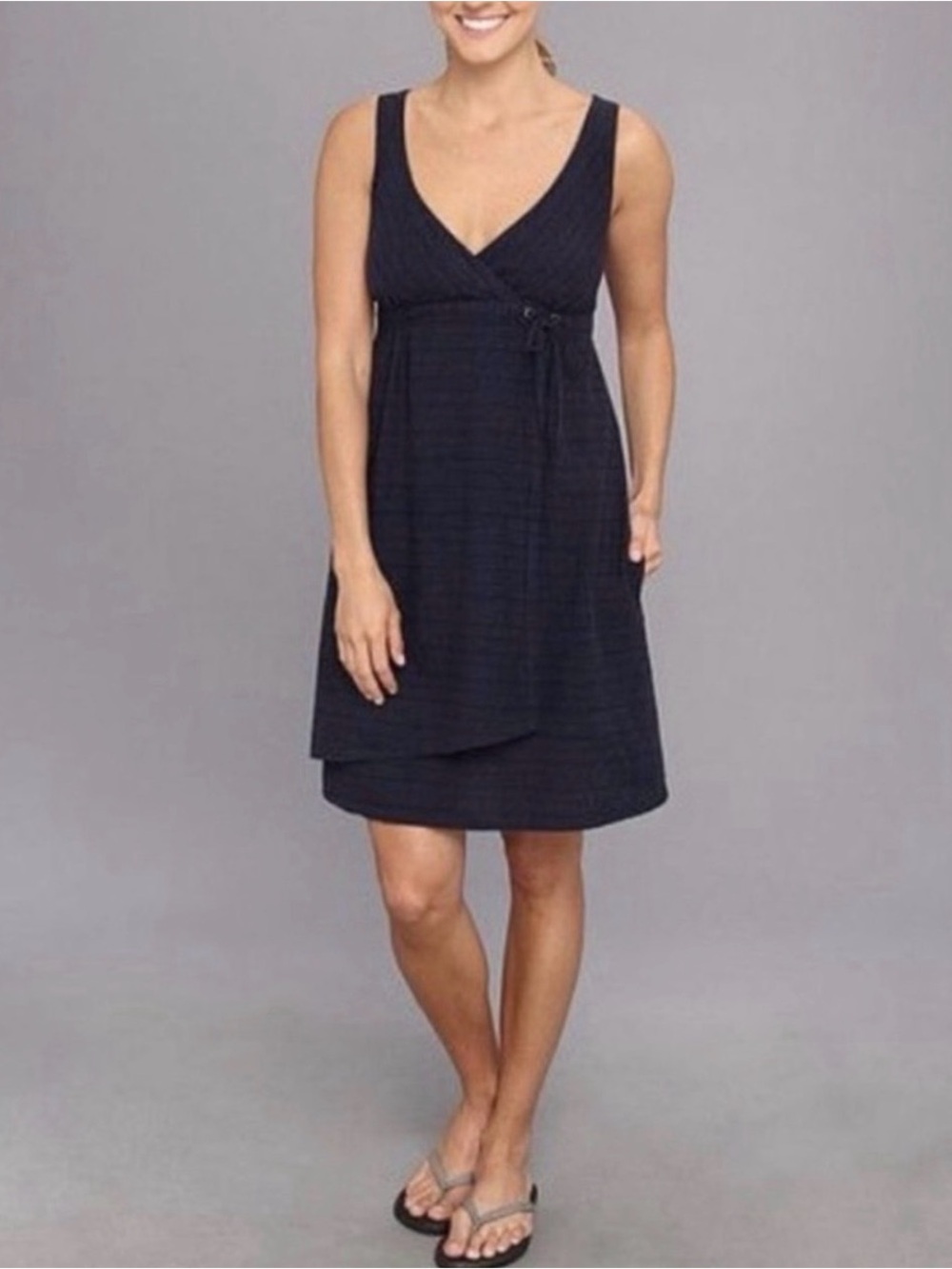 Patagonia Island Hemp Crossover Dress, navy blue, size 14